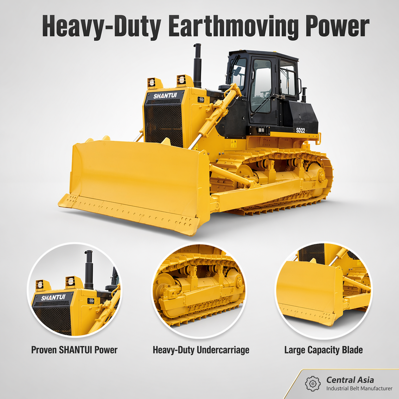 Shantui Bulldozer Durable Chassis Drive System, Comfort Cab, Easy Maintenance With Straight Blade & 3-Tooth Ripper