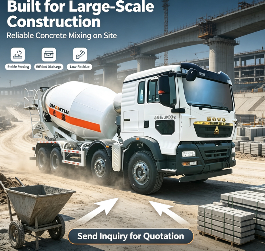 Heavy Duty 8cbm 10cbm 12cbm Concrete Mixer Truck with MAN T5G Cab Weichai Engine FEA High Strength Frame for Construction