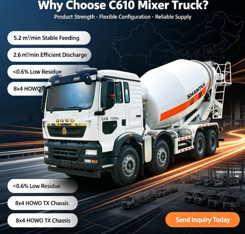 8cbm C610 Concrete Mixer Truck with MAN T5G Cab Weichai Engine 8x4 for Construction