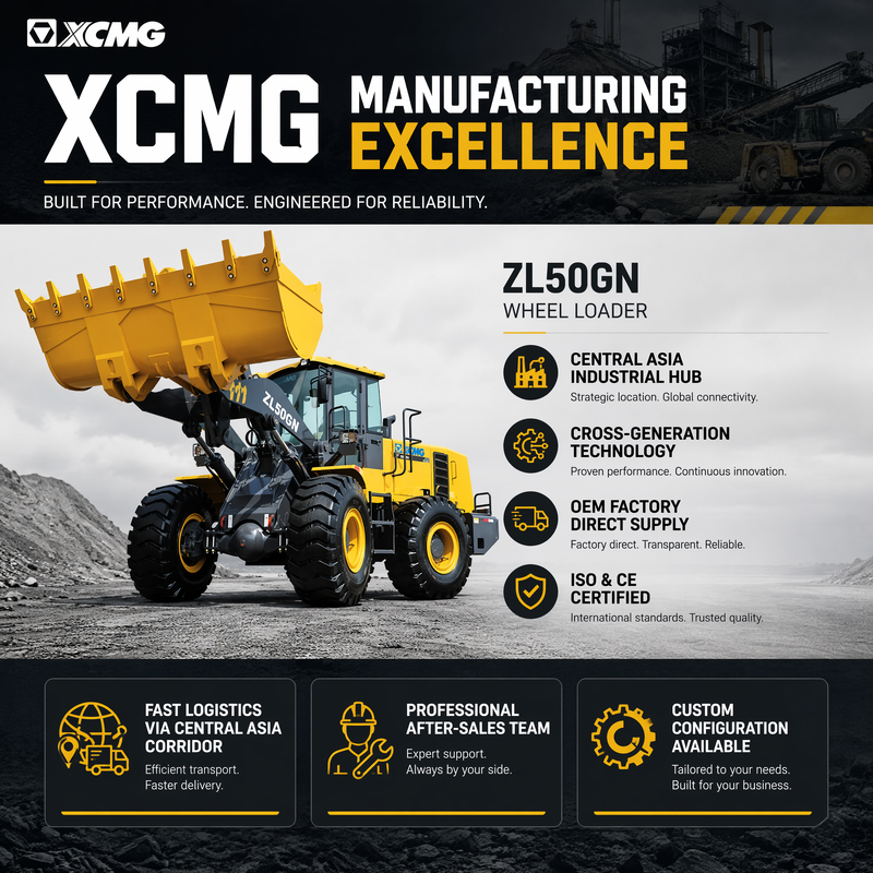 XCMG ZL50GN 5 Ton Front End Wheel Loader 3.2m³ Bucket Construction Heavy Duty Loader