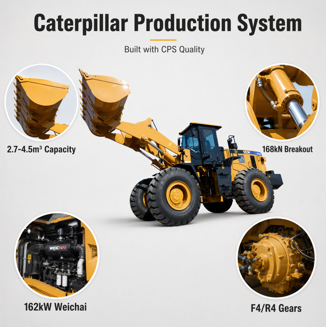 Heavy Duty Construction Wheel Loader, Safe Design, Easy Maintenance Front End Loader for Building Mining Works
