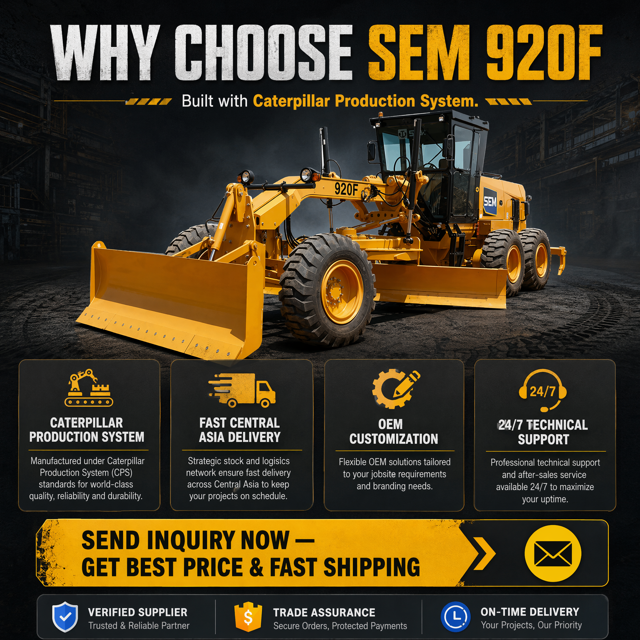 SEM920F F‑Series Tier 2 Motor Grader, SDEC Engine PPPC Load‑sensing Hydraulic Road Grader