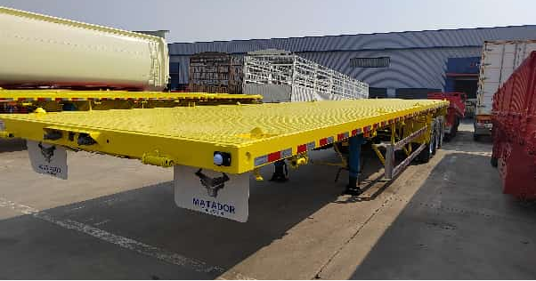 Factory Custom 12.5-Meter 3-Axle Straight Beam Flatbed Semi-Trailer Heavy-Duty Container Cargo Transport Trailer for Sale